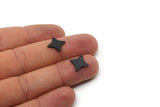 Black Star Charm, 12 Oxidized Black Brass Star Charms With 1 Hole, Charm Pendants (14x10x1mm) A5593