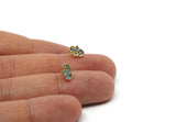 Gold Hamsa Earring, 4 Gold Plated Hamsa Hand, Cubic Zircon, CZ Pave Hand Earring, Zircon Stud Earrings, Hand Of Fatima (8x6mm) SY0181