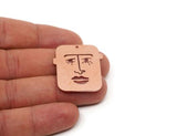 Copper Face Charm, Raw Copper Face Charms, Earring Findings, For Jewelry Making SMP2857 SY0400