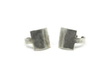 Silver Ring, Antique Silver Plated Brass Adjustable Square Rings N0095