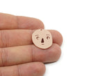 Customized Charm, For Jewelry Making Brass/Steel/Copper Geometric Shaped Face Charm With 1 Hole, Personalized Jewelry (25x19mm) SMP3180