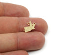 Brass Rabbit Charm, Raw Brass Rabbit Charms With 2 Loops, Bunny Findings (10/14/17x0.60mm) SMP3316