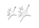 Steel Charm, Stainless Steel North Star Charms With 1 Loop, Pole Star Findings, Earring Charms, Pendant Charms (40/30x0.80mm) SMP3015