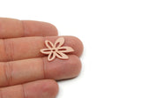 Custom Flower Charms for Jewelry Making, Personalized Brass, Copper, Stainless Steel Flower Blank (25x21mm) SMP3147