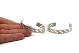 Silver Zigzag Cuff, Antique Silver Plated Brass Zigzag Cuff Bracelet Blank Bangles Without Holes (10x145x1mm) BRC124