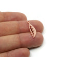 Custom Leaf Charms for Jewelry Making, Personalized Brass, Copper, Stainless Steel Plant Pendant with 1 Loop, Nature (25x7mm) SMP3237