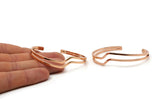 Rose Gold Bracelet, Rose Gold Plated Brass Bracelet Double Wire İrregular Shaped Bangle (61x13x2mm) BRC188 Q0322