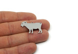 Steel Goat Charm, 8 Stainless Steel Goat Charms With 1 Loop, For Jewelry Making (20x30x0.80mm) SMP3099