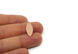 Copper Marquise Charm, 6 Raw Copper Oval Shaped Charms With 1 Hole (24x9x0.80mm) SMP3042