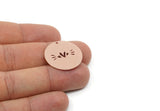 Customized Charm, For Jewelry Making Brass/Steel/Copper Geometric Shaped Heart Charm With 1 Hole, Round Personalized Jewelry (25mm) SMP3176