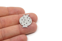 Steel Pomegranate Charm, 12 Stainless Steel Pomegranate Charms With 1 Loop, Charm Pendants, Findings (25x19.5x0.80mm) SMP2712