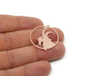Chinese New Year Charm, Brass/Steel/Copper Year Of The Goat Charms With 1 Loop, Zodiac Charm For Jewelry Making (30x28x0.80mm) SMP3270