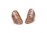 Rose Gold Cage Ring, Rose Gold Plated Brass Adjustable Cage Rings N0015 Q0224