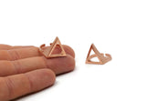 Rose Gold Ring, Rose Gold Plated Brass Adjustable Triangle Ring N0055 Q0231