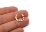 Brass Horseshoe Charm, Raw Brass Horseshoe Charms With 11 Holes, Pendant Findings, Parts Of Jewelry (19/24/29x0.60mm) SMP2982