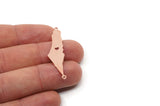 Copper Palestine Charm, 4 Raw Copper Palestine Map Charms With 2 Loops, Findings (43x11x0.80mm) SMP2928