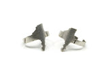Silver State Ring, 2 Antique Silver Plated Brass Adjustable Idaho State Rings N0077
