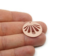 Customized Charm, For Jewelry Making Brass/Steel/Copper Geometric Shaped Flower Charm With 1 Hole, Round Personalized Jewelry (25mm) SMP3192