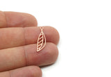 Custom Leaf Charms for Jewelry Making, Personalized Brass, Copper, Stainless Steel Plant Pendant with 1 Loop, Nature (25x7mm) SMP3196