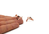 Rose Gold Ring, 2 Rose Gold Plated Brass Adjustable Ring Setting - 16-17mm / 23 Gauge Mn33 Q0223
