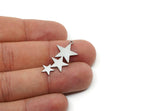 Steel Star Charm, Stainless Steel Star Charms With 1 Loop, Charm Pendants, Findings (30x15x0.80mm) SMP3303