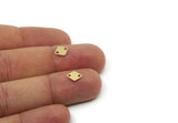 Brass Diamond Charm, Raw Brass Diamond Charms With Hole, Customized Jewelries (8x7x0.60mm) SMP3215