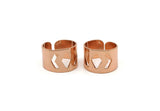 Rose Gold Ring, Rose Gold Plated Brass Adjustable Chevron Rings A0883 Q0315