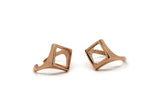 Rose Gold Rhomb Ring, Rose Gold Plated Brass Diamond Shape Adjustable Ring N0066 Q228