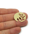 Brass Round Charm, Raw Brass Branch Charm With 1 Loop, Brass Earring Charms, Brass Charms for Jewelry Making (20/25/30x0.60mm) SMP3094