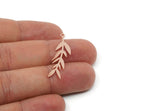 Custom Leaf Charms for Jewelry Making, Personalized Brass, Copper, Stainless Steel Branch Pendant With 1 Loop (34.5x10x0.80mm) SMP3281