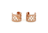 Rose Gold Boho Ring, Rose Gold Plated Brass Adjustable Ring Settings - 16-17mm / 23 Gauge Mn25 Q0313