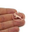 Chinese New Year Charm, Brass/Steel/Copper Year Of The Goat Charms With 1 Loop, Zodiac Charm For Jewelry Making (30x28x0.80mm) SMP3266
