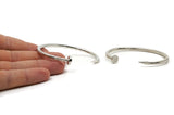 Silver Nail Cuff, Silver Tone Brass Nail Cuff, Bracelet (170x4mm) Brc109