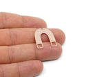 Custom Charms for Jewelry Making, Personalized Brass, Copper, Stainless Steel U Shaped Pendant With 1 Hole (25x21x0.60mm) SMP3168