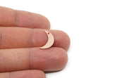 Moon Charm, Raw Brass/Stainless Steel/Raw Copper Crescent Moon Charms With 1 Hole, Findings (16.5x4.5x0.80mm) SMP3367
