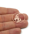 Chinese New Year Charm, Brass/Steel/Copper Year Of The Goat Charms With 1 Loop, Zodiac Charm For Jewelry Making (30x28x0.80mm) SMP3265