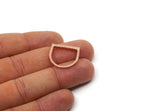 D Shape Rings, 2 Rose Gold Plated Brass D Shape Connectors, Rings (19x20x2mm) N0208 Q0458