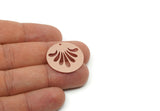 Customized Charm, For Jewelry Making Brass/Steel/Copper Geometric Shaped Flower Charm With 1 Hole, Round Personalized Jewelry (25mm) SMP3191