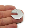 Steel Round Charm, Stainless Steel Geometric Charms With 4 Holes, Findings (30x0.80mm) SMP3313