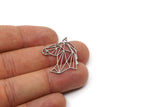 Steel Horse Charm, 6 Stainless Steel Horse Charms, For Jewelry Making (31x23x0.80mm) SMP3001