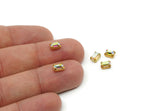 Rectangle Crystal, 12 AB Aurore Rectangle Swarovski Crystal Brass Prong Settings (6x4mm) Y219