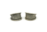 Silver Ring, Antique Silver Plated Brass Adjustable Ring N0413