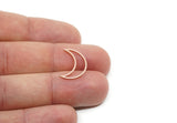 Moon Charm, Raw Brass/Stainless Steel/Raw Copper Crescent Moon Charms, Findings (18x6x0.80mm) SMP3369