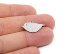 Steel Bird Charm, 12 Stainless Steel Bird Charms With 1 Loop, Animal Jewelry Findings (14x25x0.80mm) SMP2715