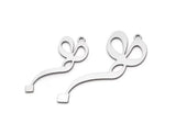 Steel Charm, Stainless Steel Motif Charms With 1 Loop, Earring Charms, Pendant Charms (40/30x0.80mm) SMP3014