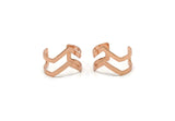Double Chevron Ring, 3 Rose Gold Plated Double Chevron Adjustable Rings Settings (16x17mm) 23 Gauge Mn03 Q0311