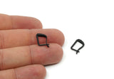 Black Leverback Earring, 24 Oxidized Black Brass Plain Leverback Earring Findings (13x9mm) A0608