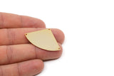 Gold Slice Charm, Gold Plated Brass Slice Shapes Charms With 3 Holes, Charm Findings (40x28x0.80mm) SMP2704 Y091