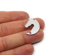 Steel Horse Charm, 8 Stainless Steel Horse Charms With 1 Hole, For Jewelry Making (27x19.5x0.80mm) SMP2995