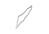Steel Palestine Charm, 10 Stainless Steel Palestine Map Charms With 1 Loop, Findings (41x11x0.80mm) SMP3029